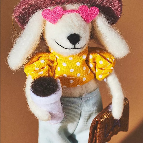 Anthropologie Traveling Poodle Los Angeles Christmas tree ornament NEW! - Picture 2 of 3